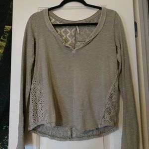 Crochet Back Long sleeve T